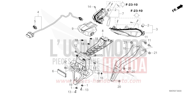HECKLEUCHTE von CBR1000RR SP SP1 SP2 MAT PEARL MORION BLACK (NHC33) von 2024